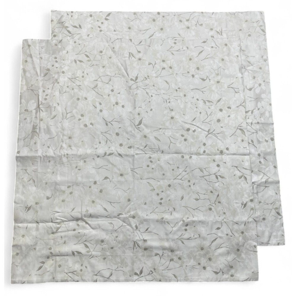 SDH Euro Pillow Shams Gray Beige Floral Pair